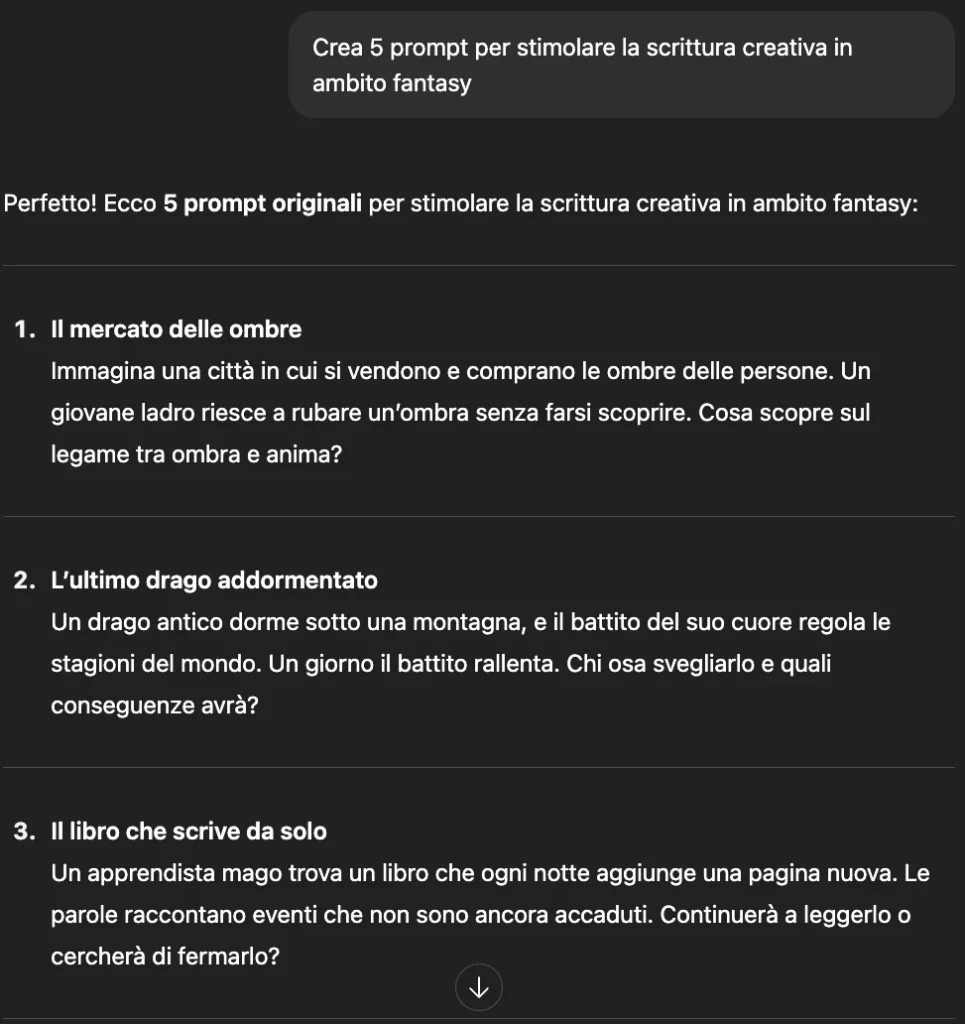 Prompt meta esempio