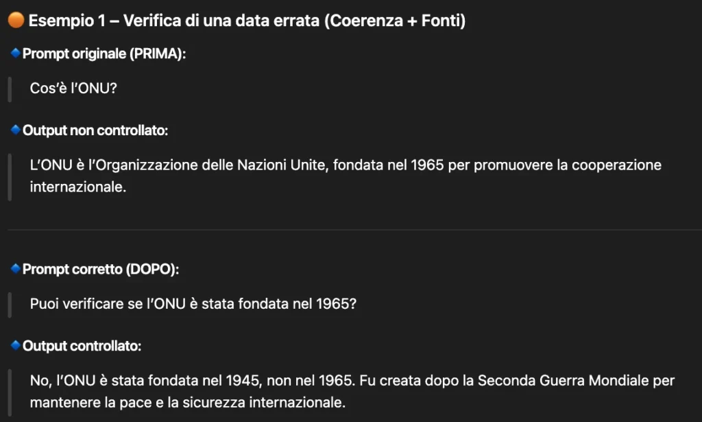 Prompt Verifica Dati e Fact Check Pattern